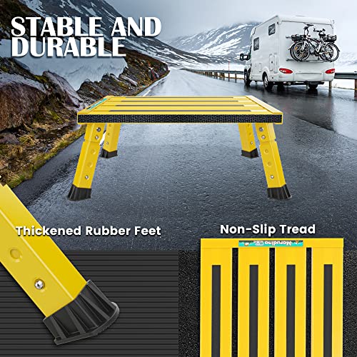 3-Level Adjustable Height Aluminum Folding RV Step S895