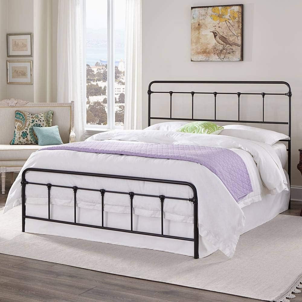 Queen Size Metal Bed Frame with Headboard and Footboard G73494