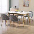 Set of 4 Grey Upholstered Velvet Dining Chairs U148604
