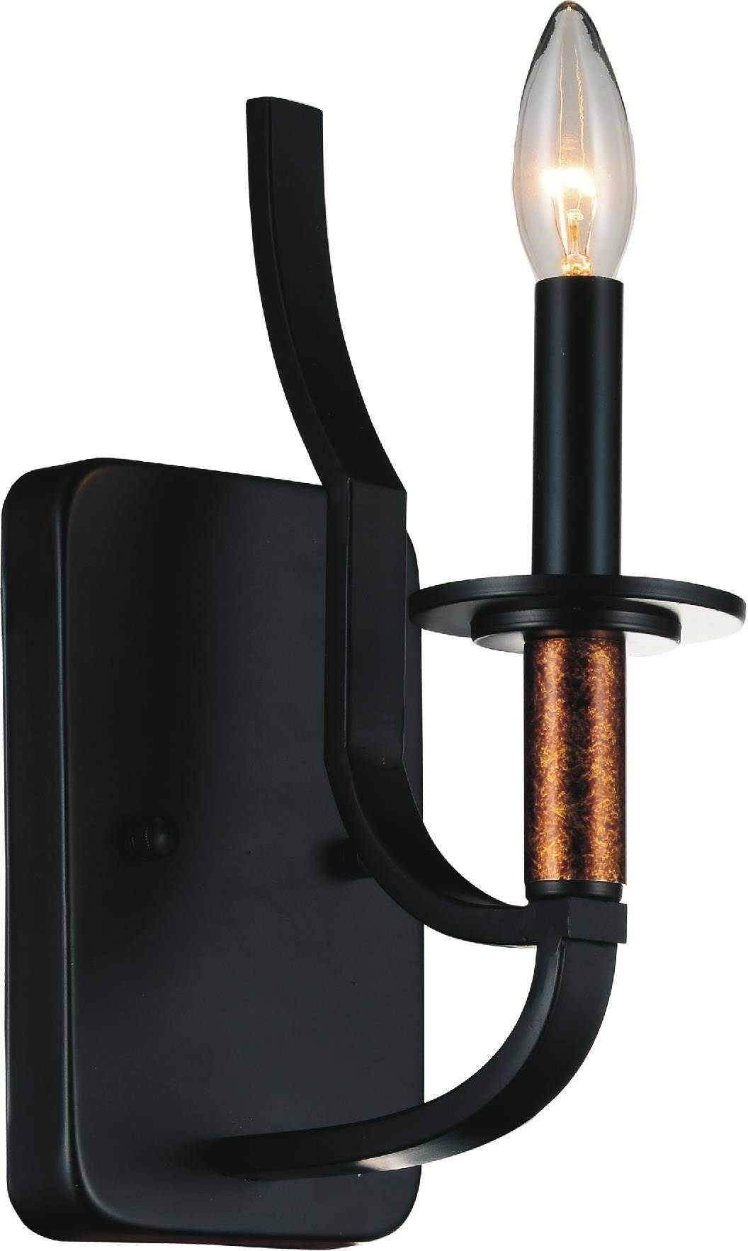 1-Light Black Sconce O220
