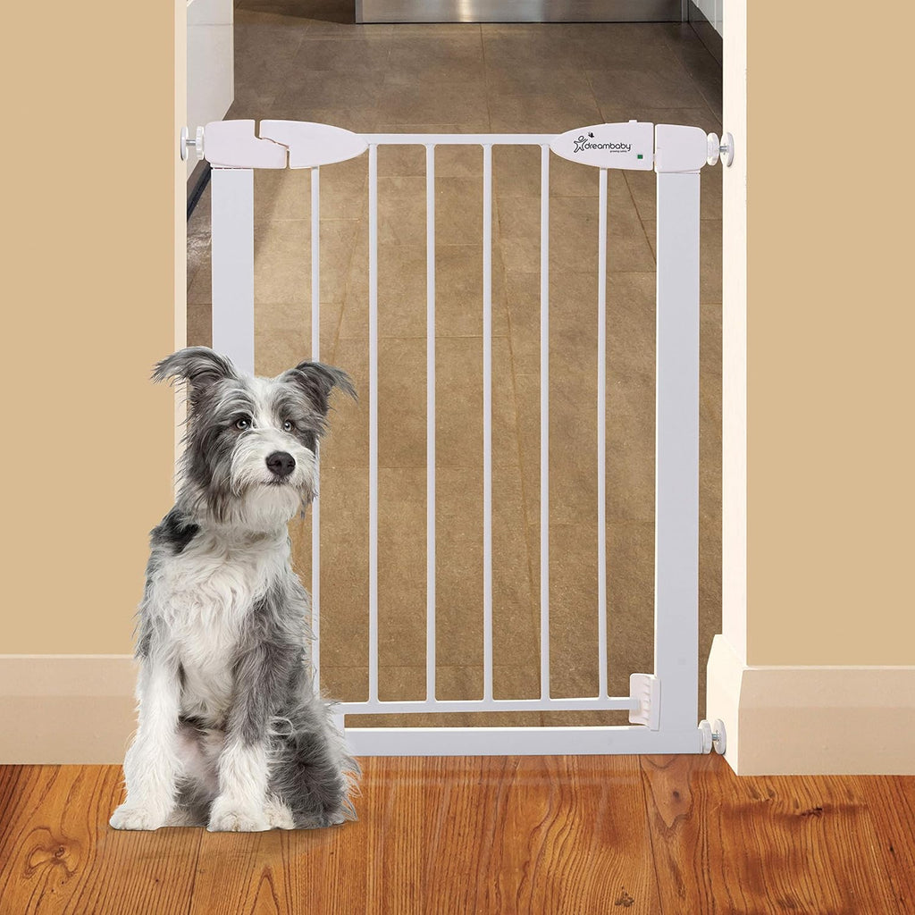 White Magnetic Auto Close Baby Gate I58017