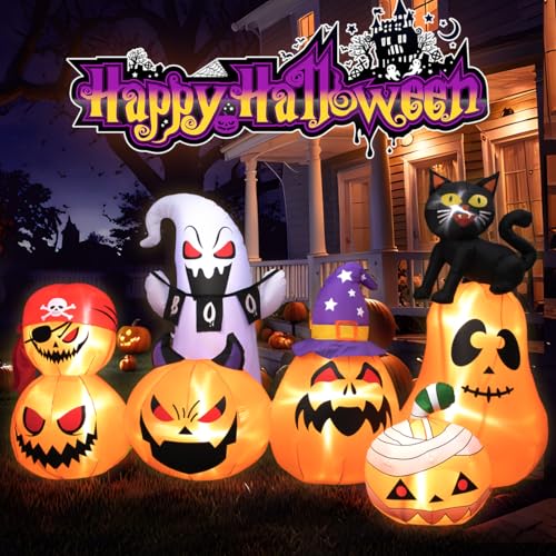 8Ft Long Inflatable Halloween Pumpkins with LED Light P804057