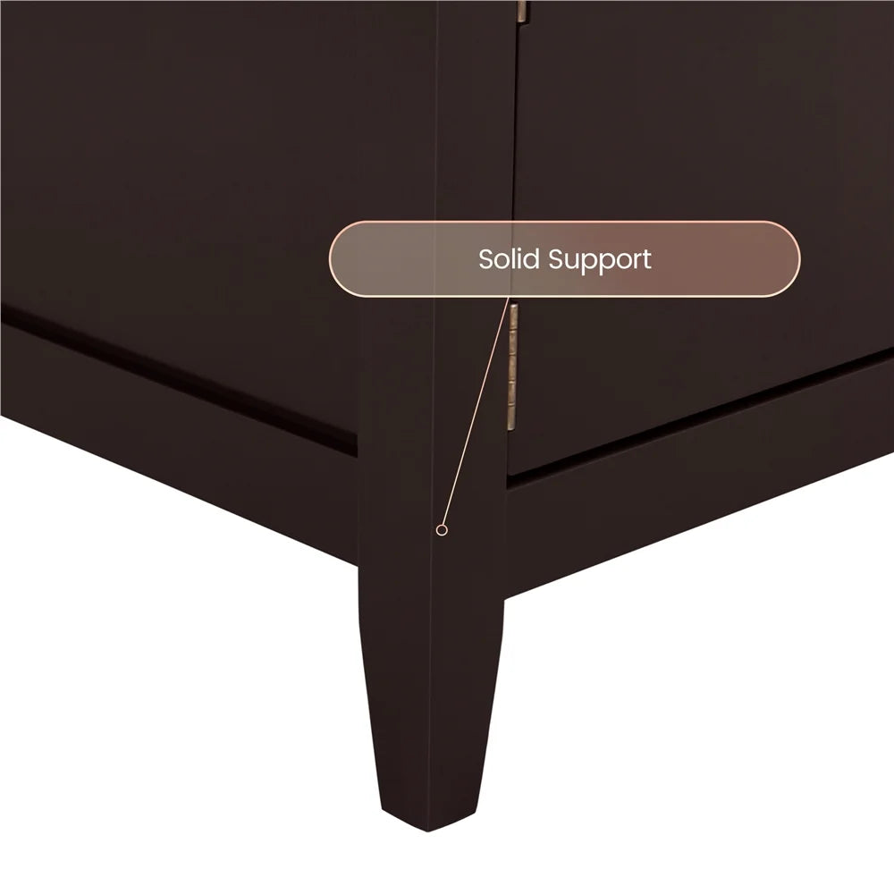 Espresso TV Stand with Storage and 2 Doors Q30202