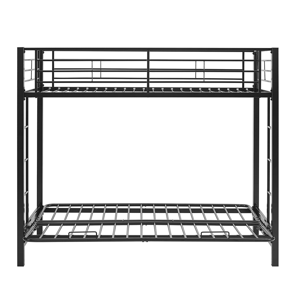 Black Metal Twin Over Futon Bunk Bed R68376