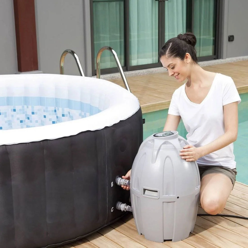 4 Person Inflatable Hot Tub with 3 Piece Cleaning Tool Set M811136