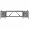 Acacia Wood Bench with 2 Planters S4976
