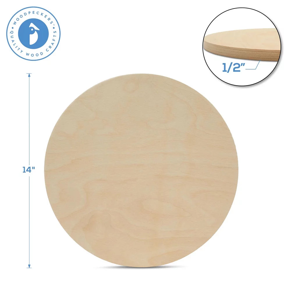 14 inch Unfinished Birch Wood Circles Pack of 10 A47178
