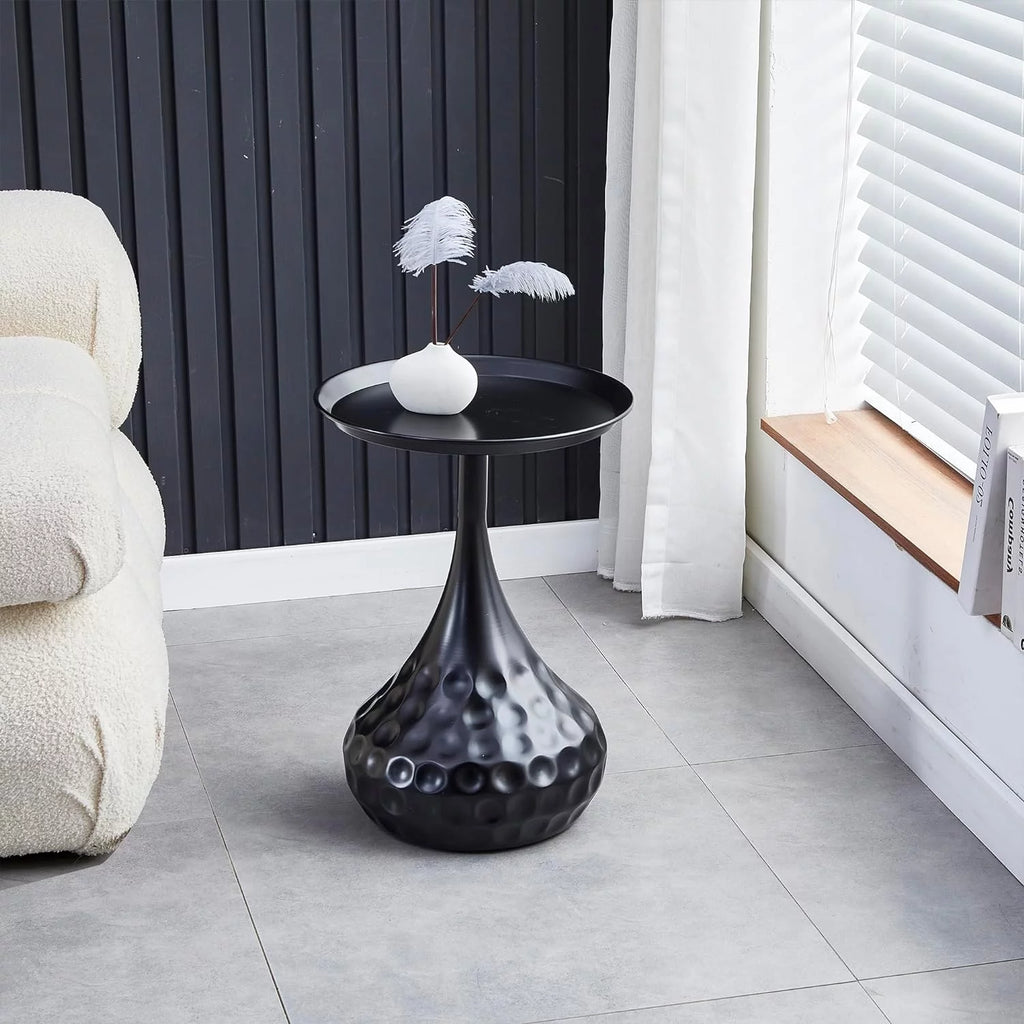 Black Metal Round End Table F98101