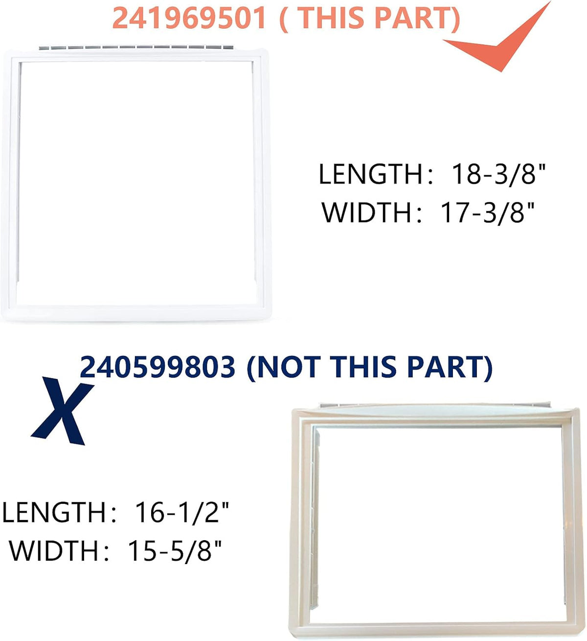 Crisper Pan Cover, Shelf Frame, Delicatessen Drawer Cover T9862