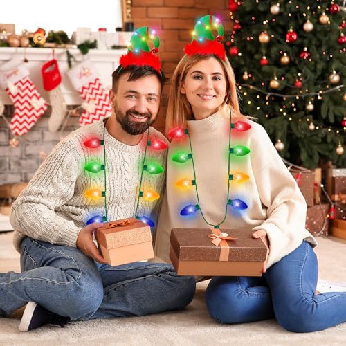 Christmas Light Up Headband and Necklace 2 Pack R18231