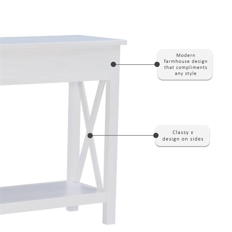 Antique White Wood Console Table I261