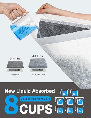 Charcoal Dog Pads - 100pcs: 13" x 18" - 6-Layer Leak-Proof Quick Dry Super Absorbent with Activated Charcoal W299