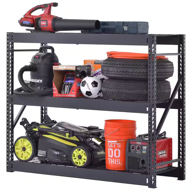 3-Tier Steel Freestanding Garage Storage Shelving Unit in Black D2944