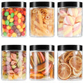 6 Pack 8 oz Clear Plastic Jars with Lids Q232387