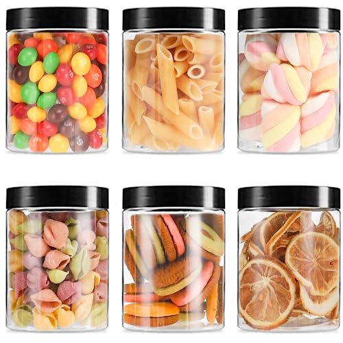 6 Pack 8 oz Clear Plastic Jars with Lids Q232387