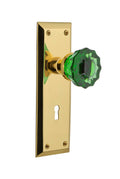 Polished Brass Crystal Glass Door Knob J45551