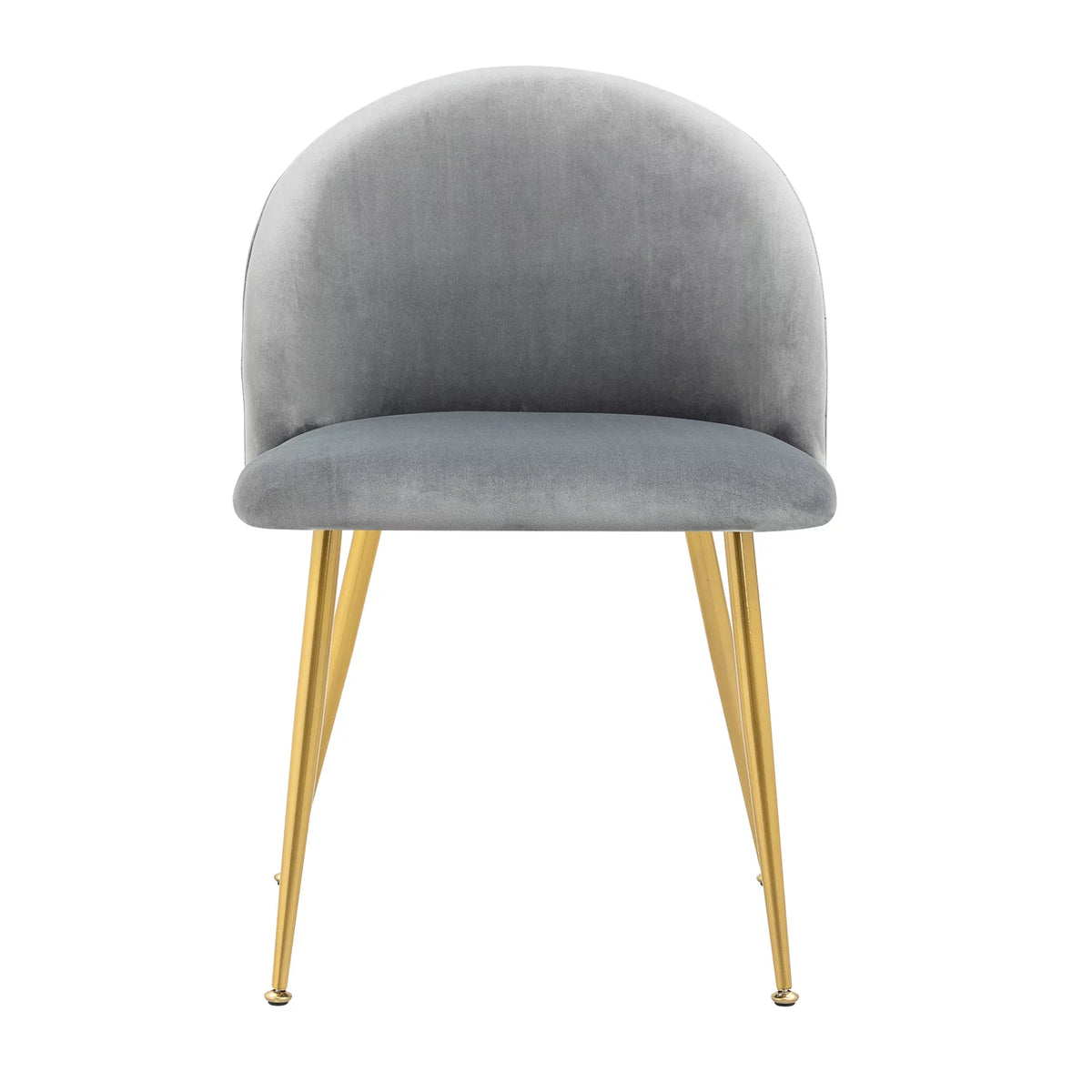 Set of 4 Grey Upholstered Velvet Dining Chairs U148604