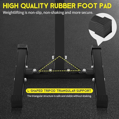 Black Adjustable Squat Rack Stand Set of 2 T851