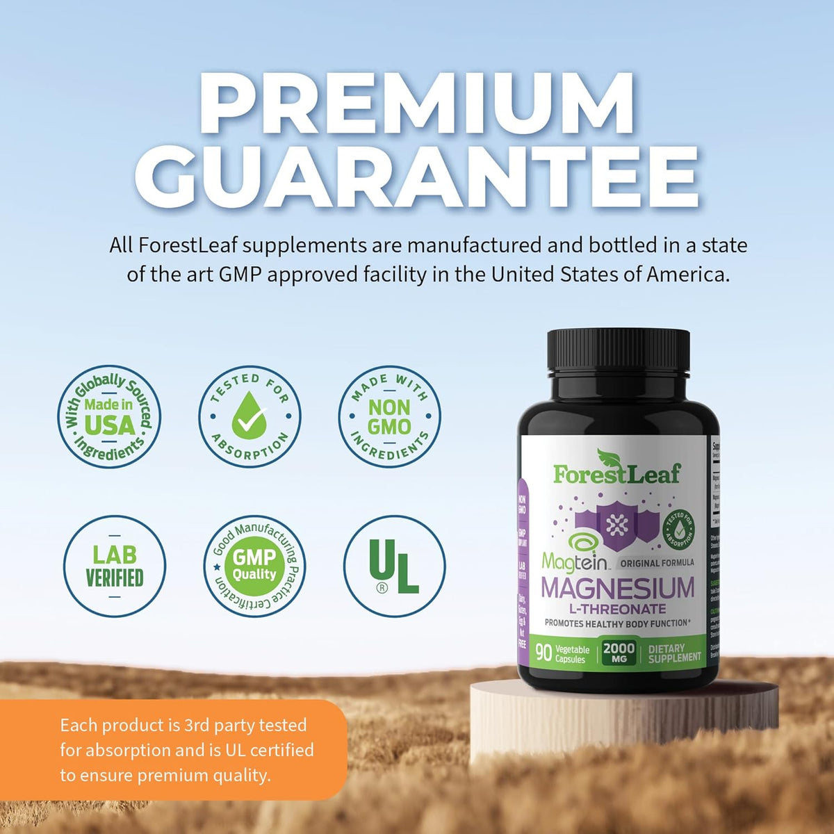 Magnesium L-Threonate Capsules 2000mg 90 Count S347
