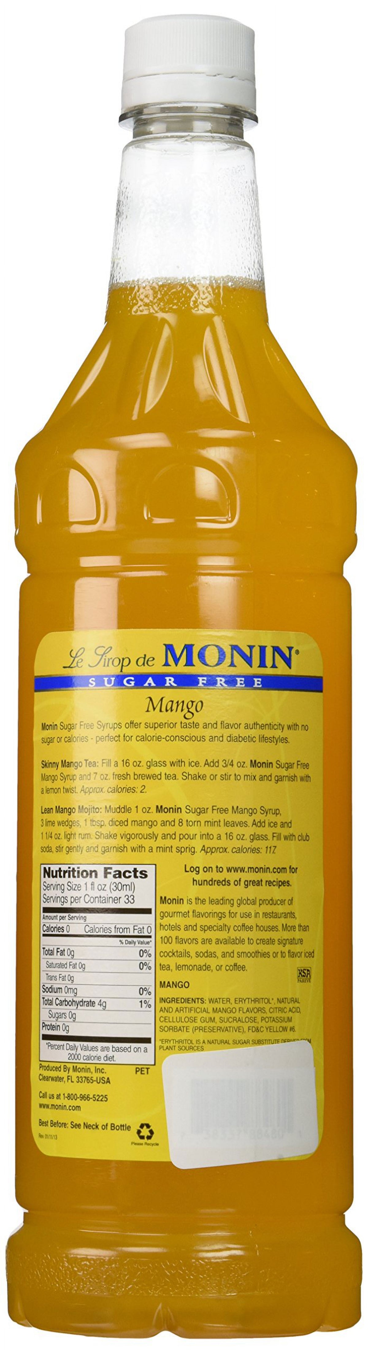 Sugar Free Mango Syrup, 33.8-Ounce Plastic Bottle W507