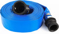 Blue 50FT PVC Lay Flat Discharge Hose with Camlock Fittings T107837