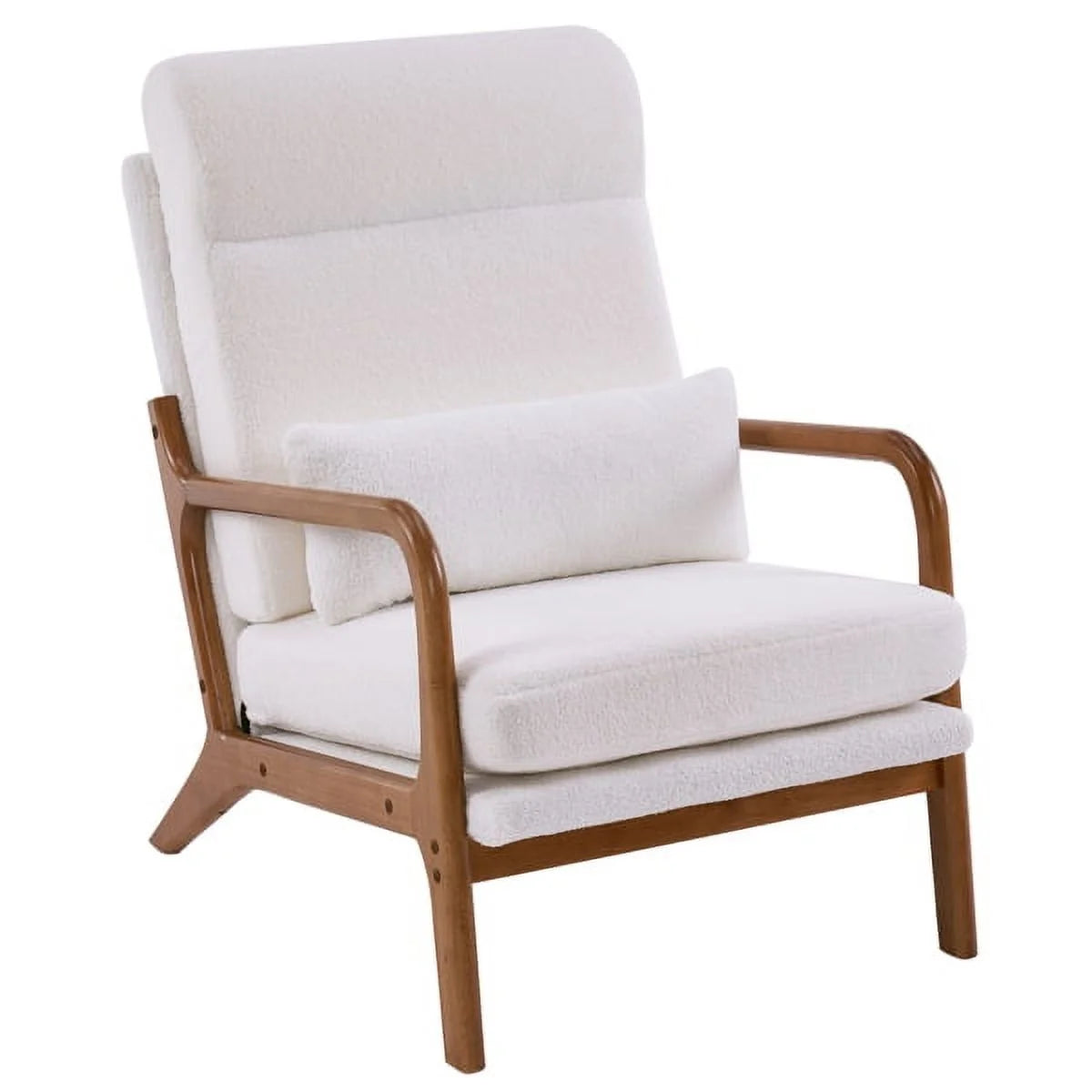 Mid-Century Modern Accent Chair with Lumbar Pillow V740