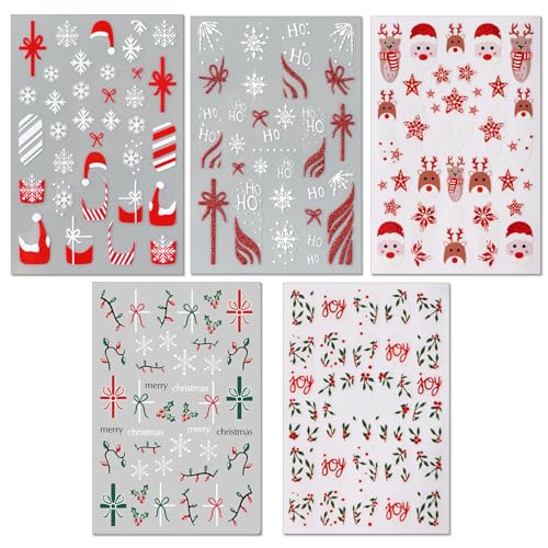8 Holiday Nail Art Stickers Variety Pack M5102