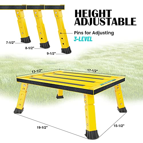 3-Level Adjustable Height Aluminum Folding RV Step S895