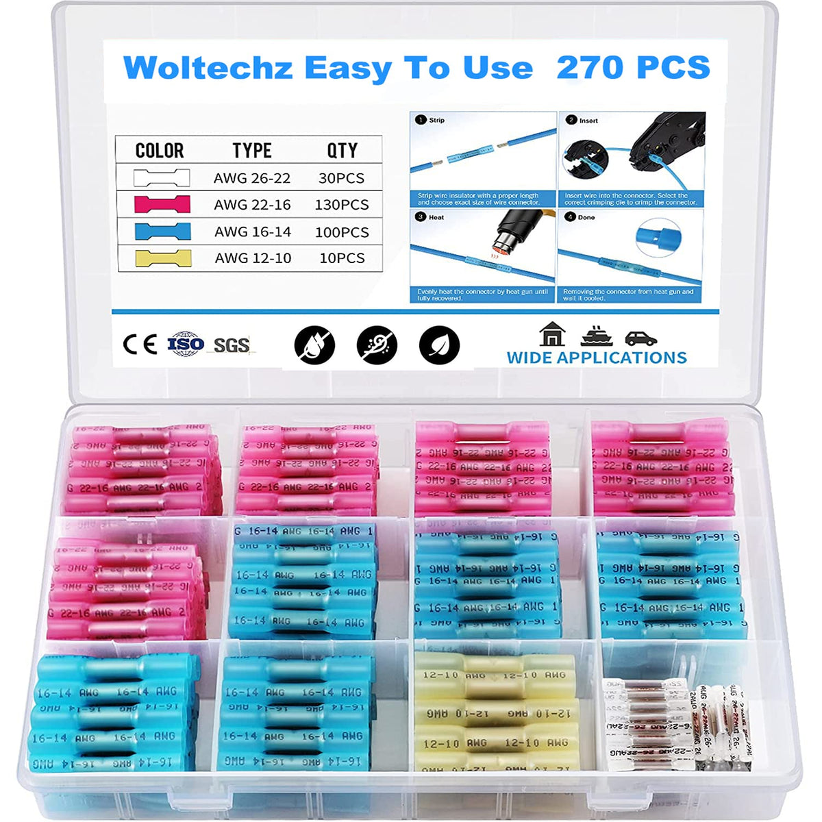 340Pcs Solder Seal Wire Connectors D2821