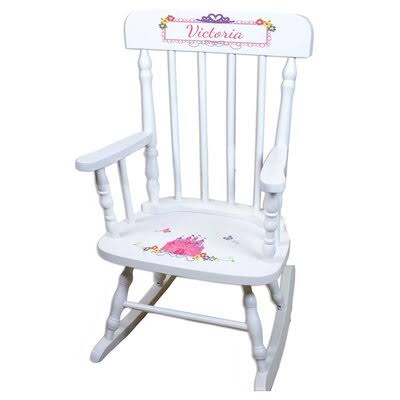 White Princess Castle Kids Rocking Chair D56650
