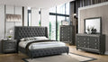 King Size 4pc Grey Upholstered Bedroom Set Z753