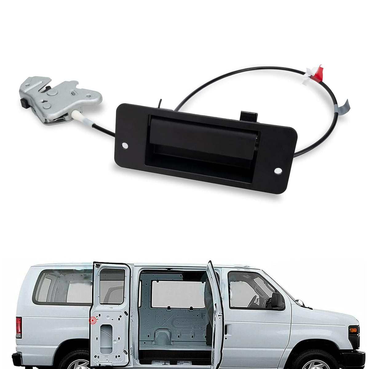 Rear Exterior Cargo Door Handle & License Plate Housing Frame Bracket U4060