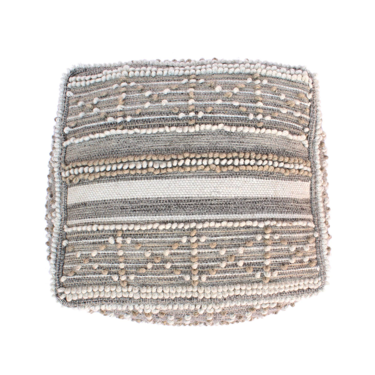 Wool and Cotton Pouf Ottoman N68037