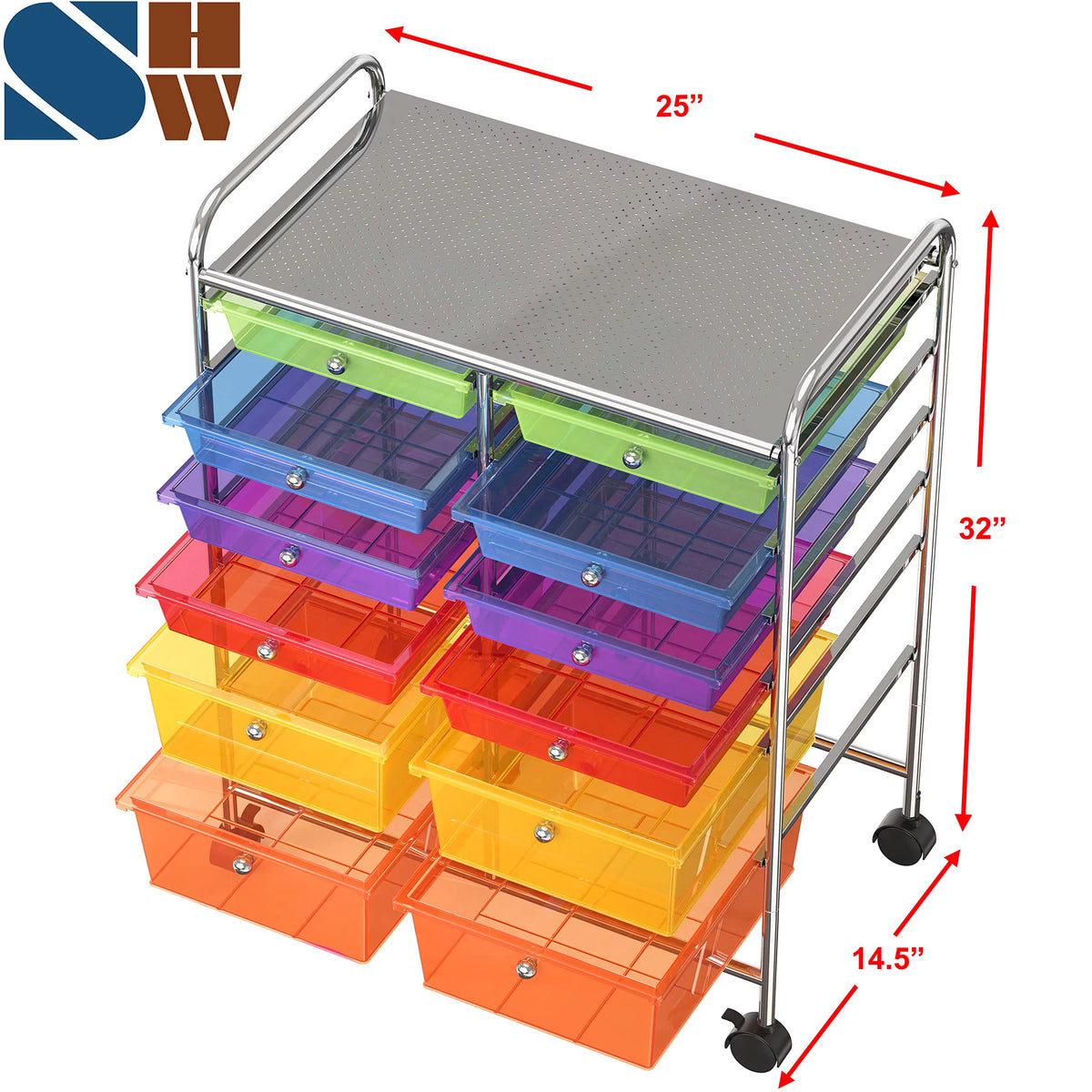 12 Drawers Rolling Storage Cart L908461