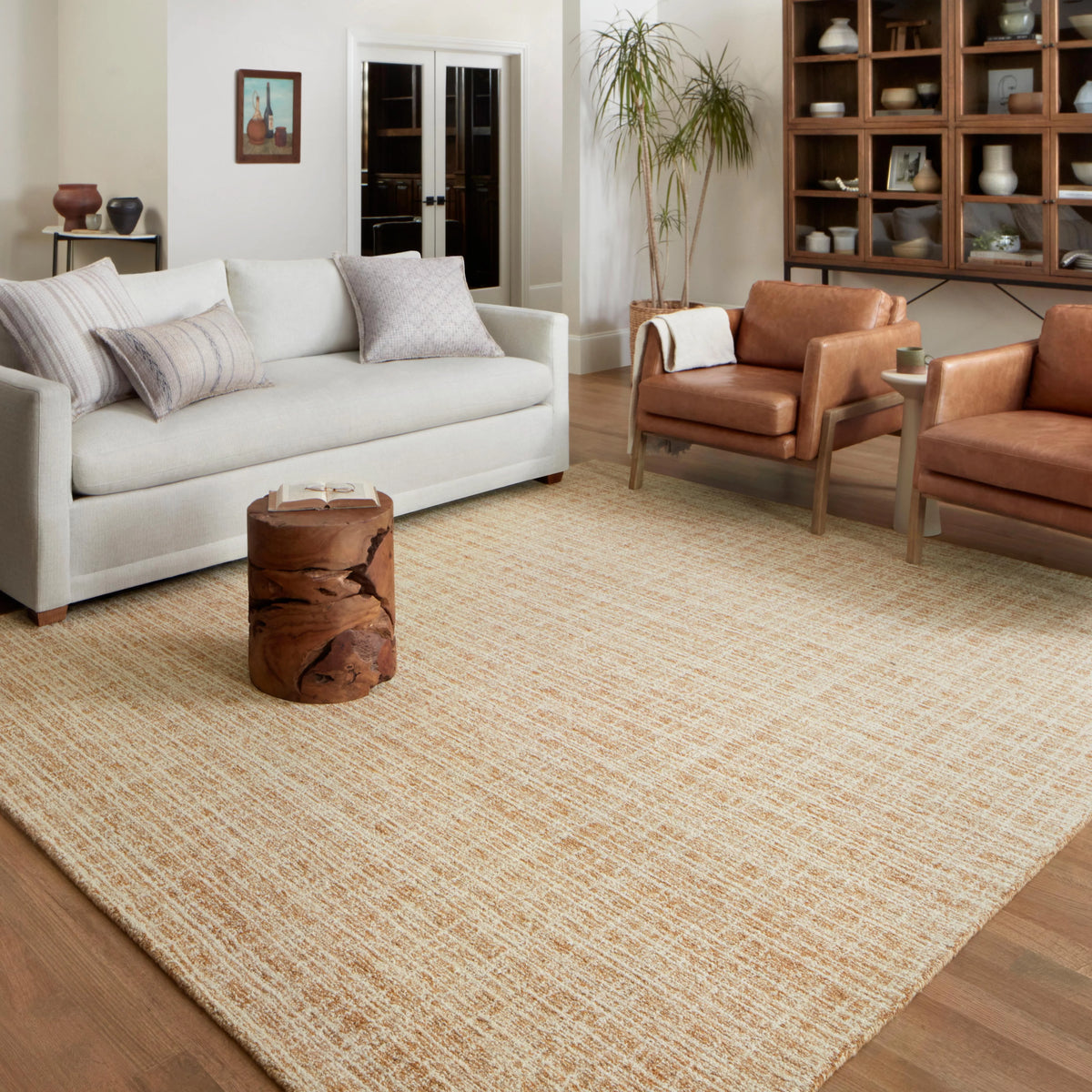 Straw/Ivory Plaid Area Rug I5104
