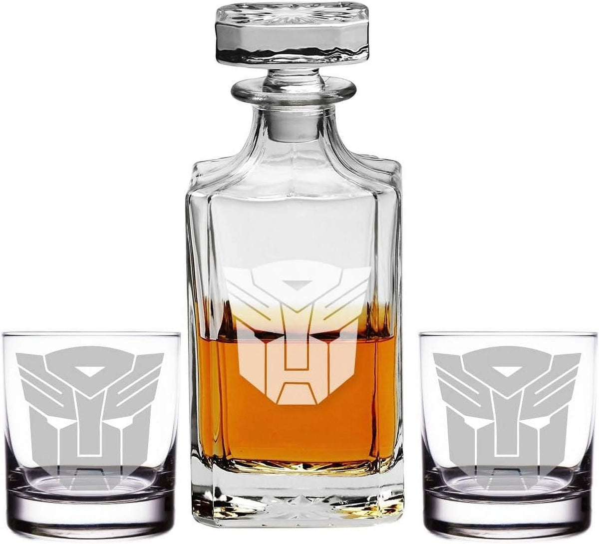 Engraved Decanter And Rocks Glasses Set Of 3 Z72570