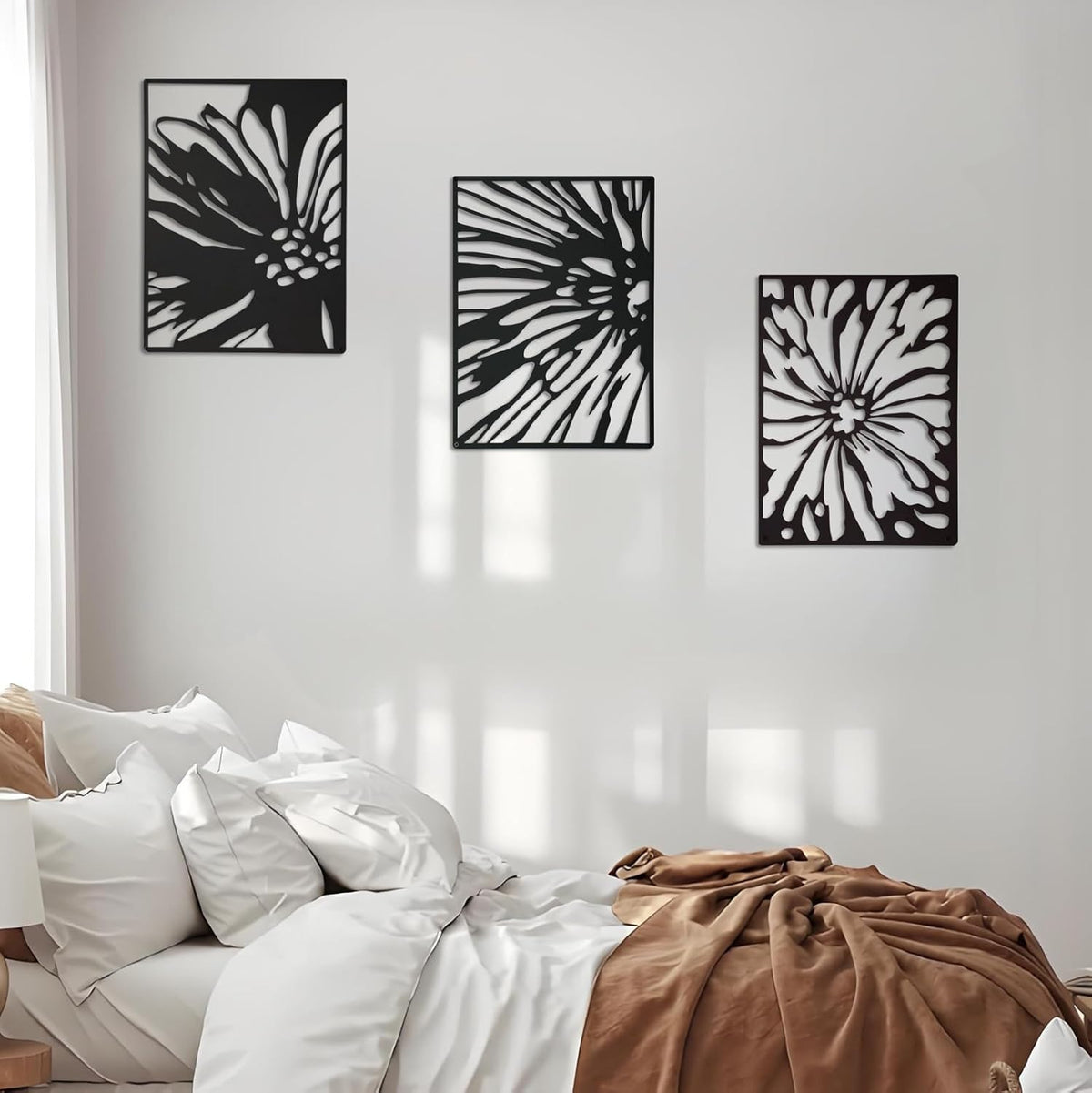 3PCS Black Metal Wall Art Decor P31427
