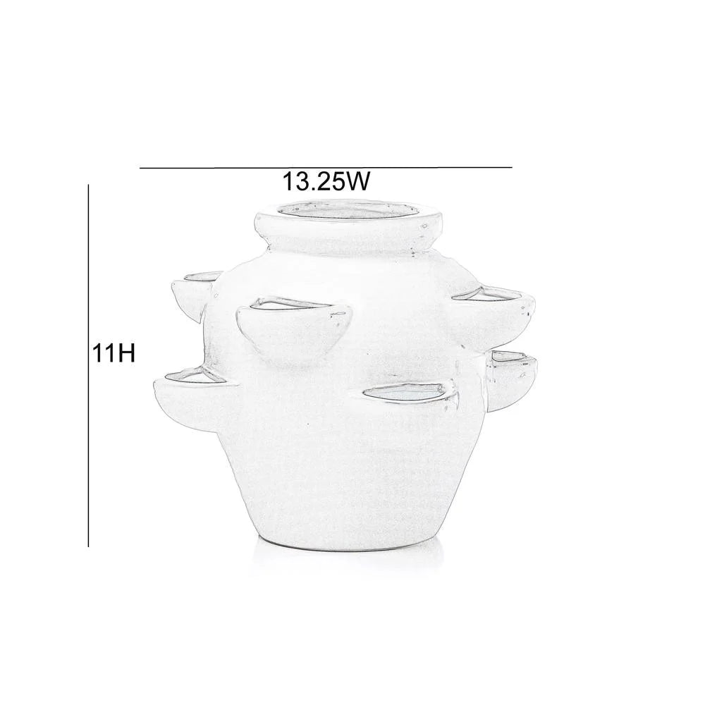8 Pocket Ceramic Strawberry Planter in White V97384
