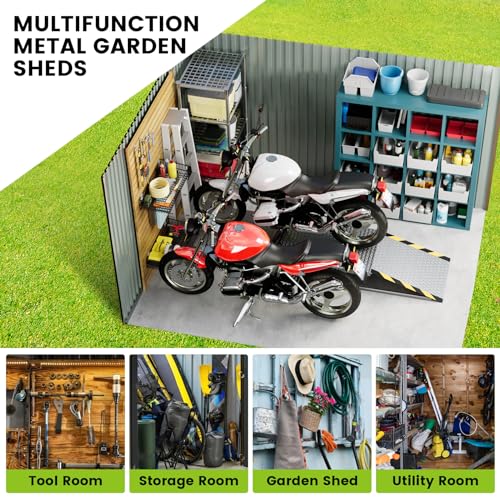 8 x 6 FT Metal Outdoor Storage Shed with Lock D12876