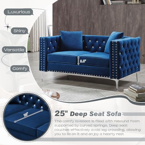 Black Velvet Loveseat Sofa Y88290