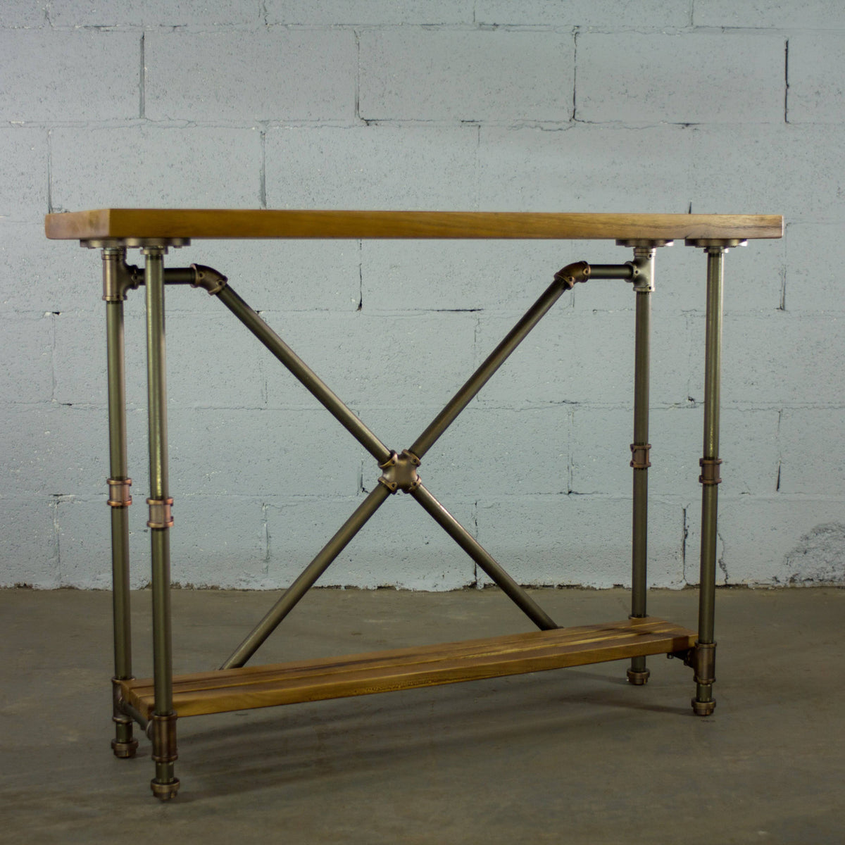 Bronze Industrial Console Table G849