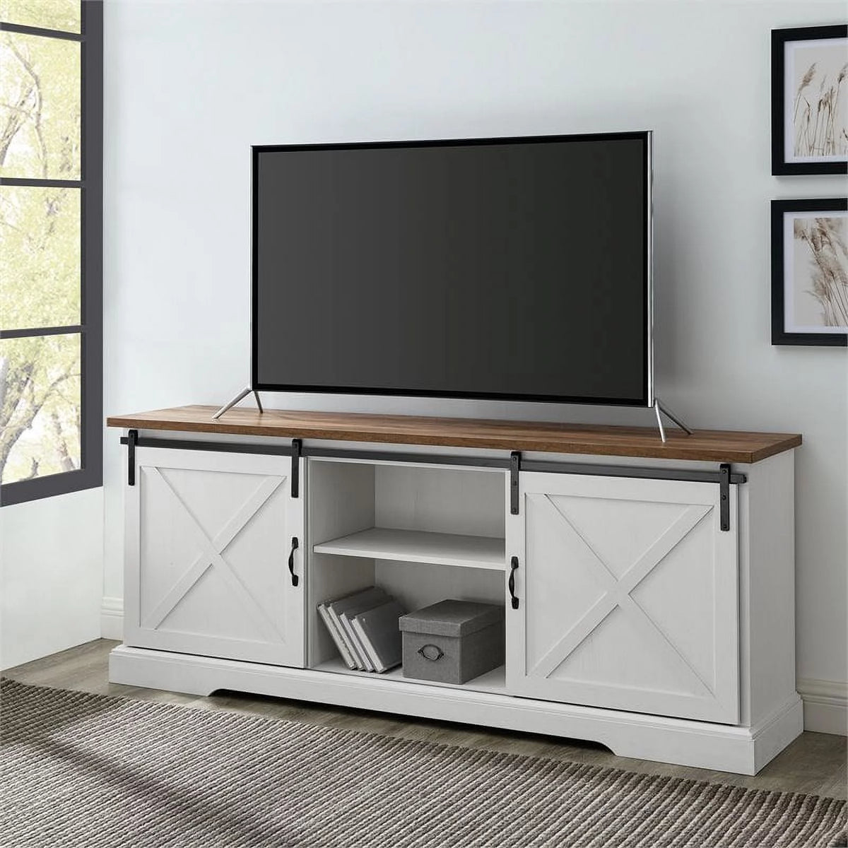 70" Farmhouse Wood TV Stand U421