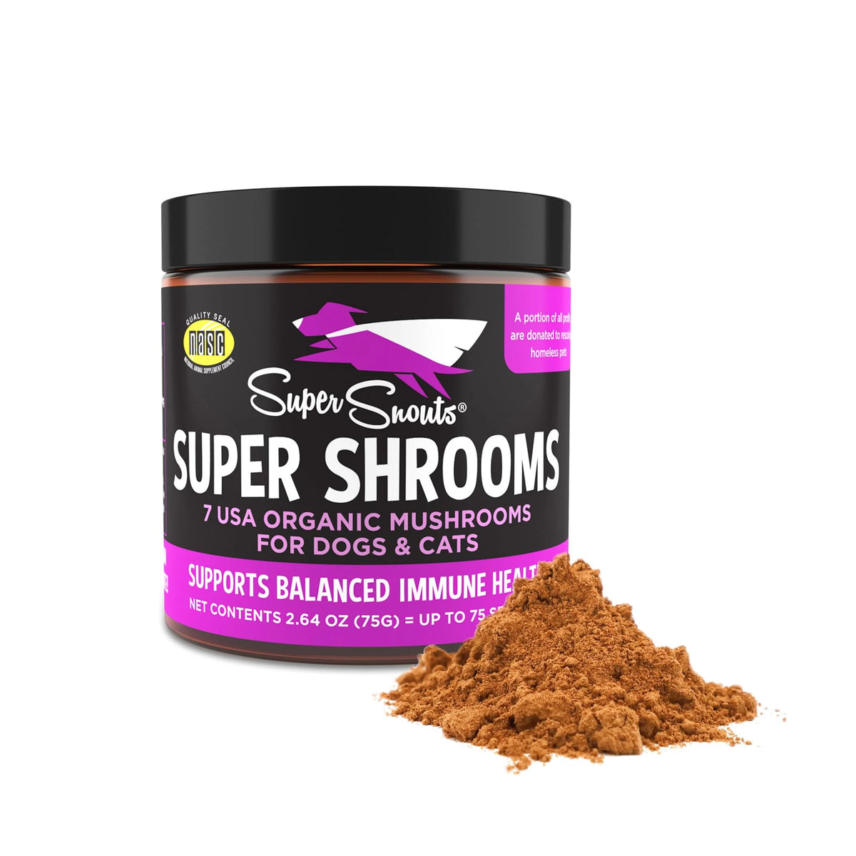 2.64 oz Organic Non-GMO 7 Mushroom Blend Powder Supplement D6706