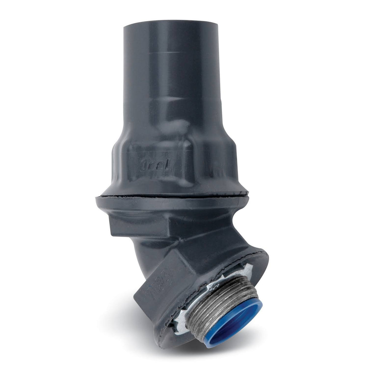 45 Degree Liquidtight Conduit Connector, 1/2 inch Steel PVC Coated I247