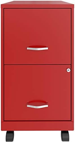2 Drawer Metal Mobile File Cabinet with Lock, Letter Size, Navy P3332