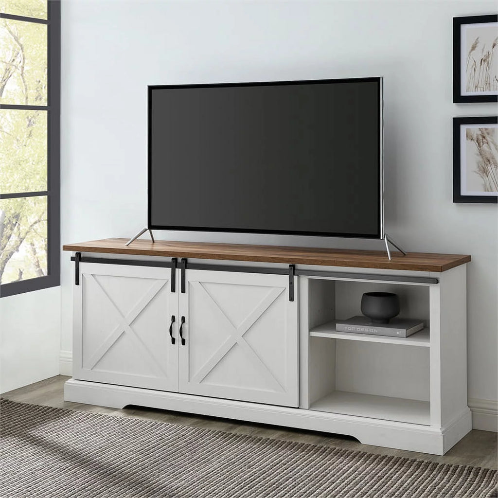 70" Farmhouse Wood TV Stand U421