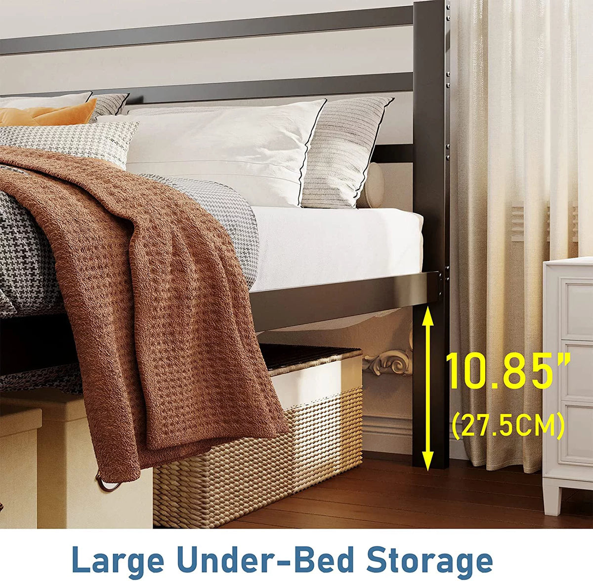 14 Inch Heavy Duty Metal Platform Bed Frame with Headboard S412967