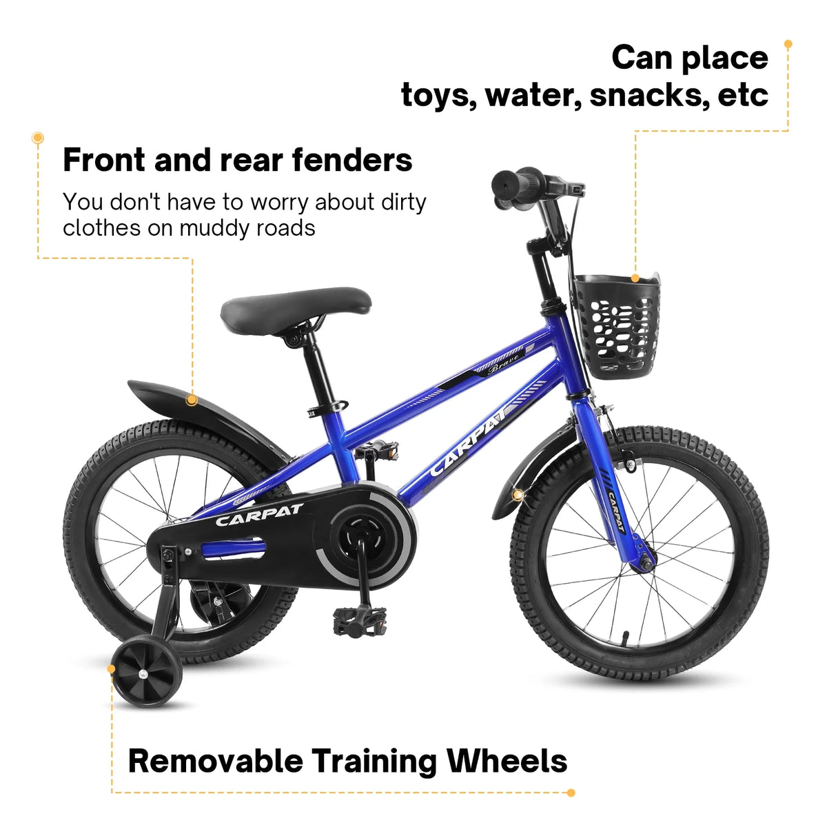 14 Inch Kids Bike with Training Wheels and Basket B2645