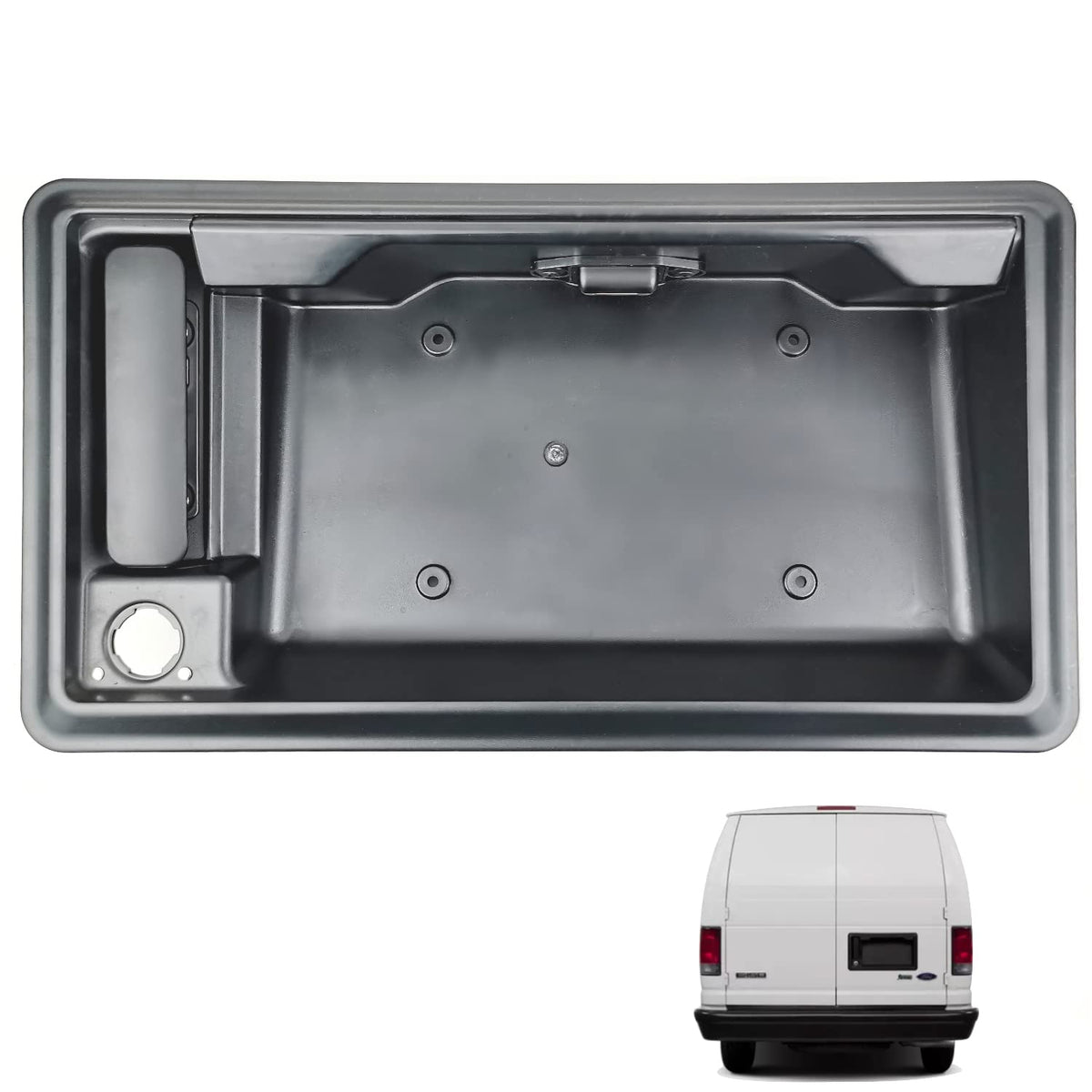 Rear Exterior Cargo Door Handle & License Plate Housing Frame Bracket U4060
