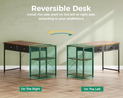 40 Inch White Small Computer Desk With Drawers & Power Outlet W5703